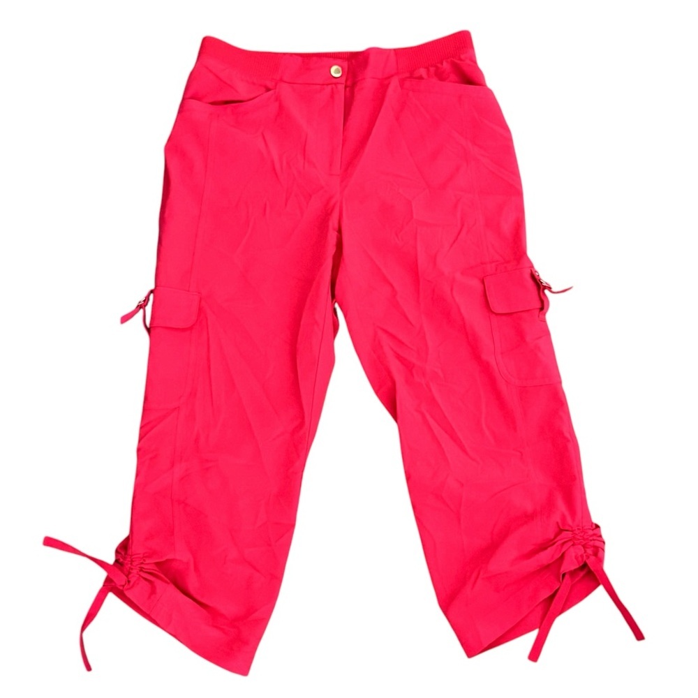 ZENERGY by CHICO'S Sz 0 (US 4) Tangerine Polyester-Spandex Slim Crop Cargo Pants